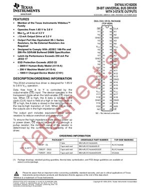 74ALVC162836DGVRE4 datasheet  